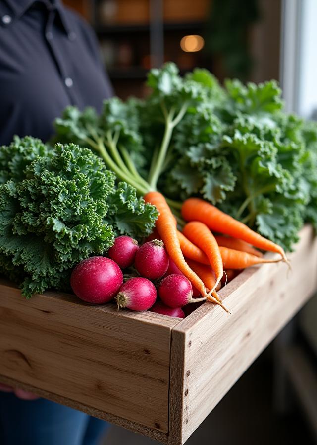 Fresh organic vegetables arriving at our store
